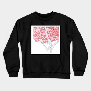 Red Tree Circle Design Crewneck Sweatshirt